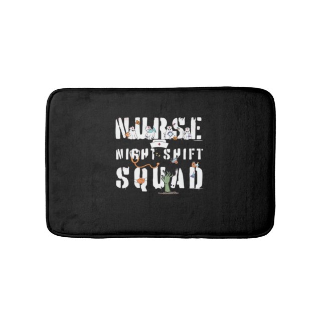 Nurse Night Shift Halloween Squad Classic T-Shirt Bath Mat (Front)