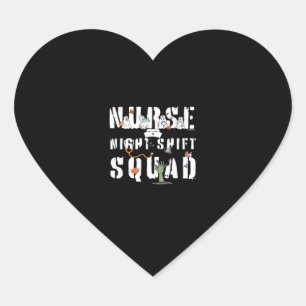 Nurse Night Shift Halloween Squad Classic T-Shirt Heart Sticker