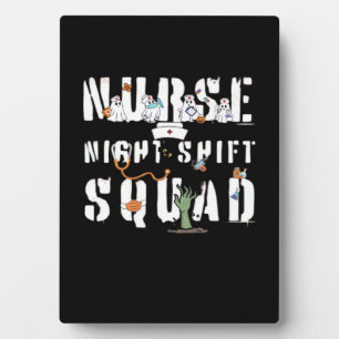 Nurse Night Shift Halloween Squad Classic T-Shirt Plaque