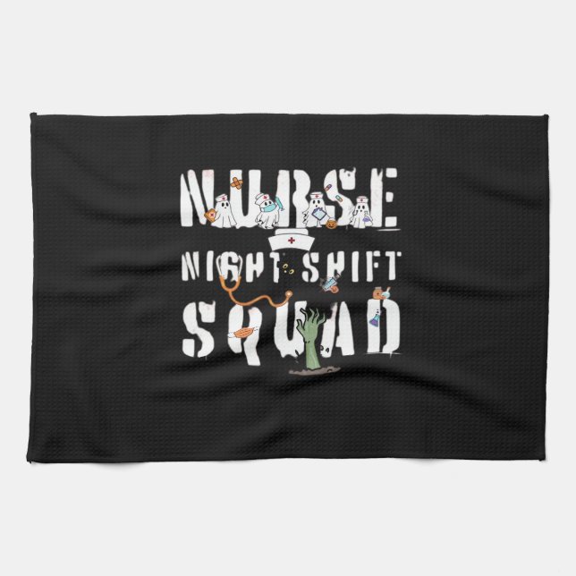 Nurse Night Shift Halloween Squad Classic T-Shirt Tea Towel (Horizontal)