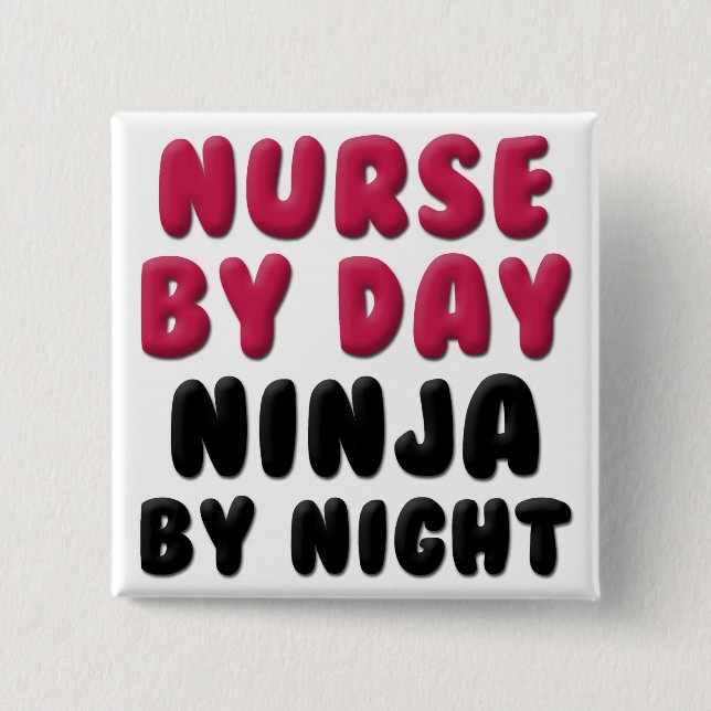 Nurse Ninja Cute Saying 15 Cm Square Badge (Front)