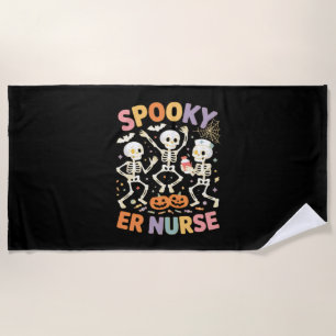 Nurse Nursing Cute Halloween Spooky Essential T-Sh Beach Towel