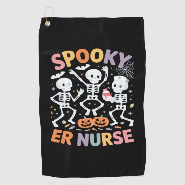 Nurse Nursing Cute Halloween Spooky Essential T-Sh Golf Towel (Front)