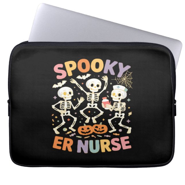 Nurse Nursing Cute Halloween Spooky Essential T-Sh Laptop Sleeve (Front)