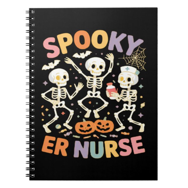 Nurse Nursing Cute Halloween Spooky Essential T-Sh Notebook (Front)