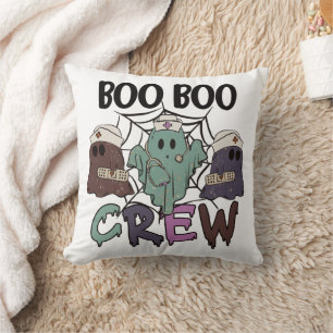 Nurse Nursing Halloween Boo Boo Crew Ghost Cushion