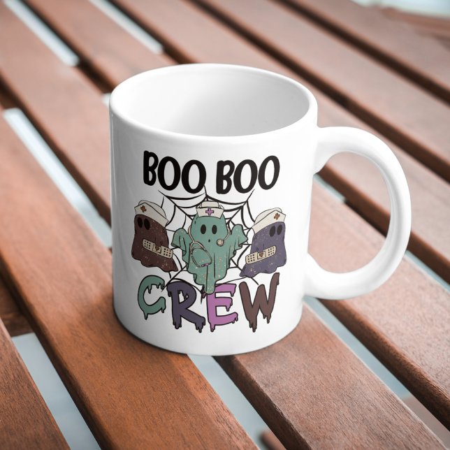 Nurse Nursing Halloween Boo Boo Crew Ghost Large Coffee Mug (Creator Uploaded)