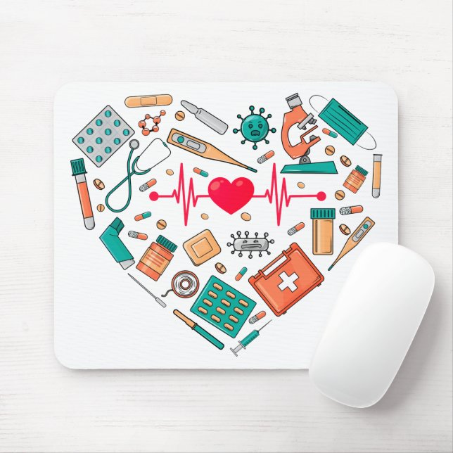 Nurse Nursing Heart Tool Mouse Pad (With Mouse)