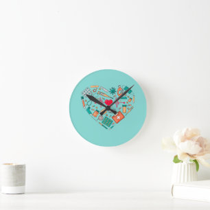 Nurse Nursing Heart Tool Round Clock