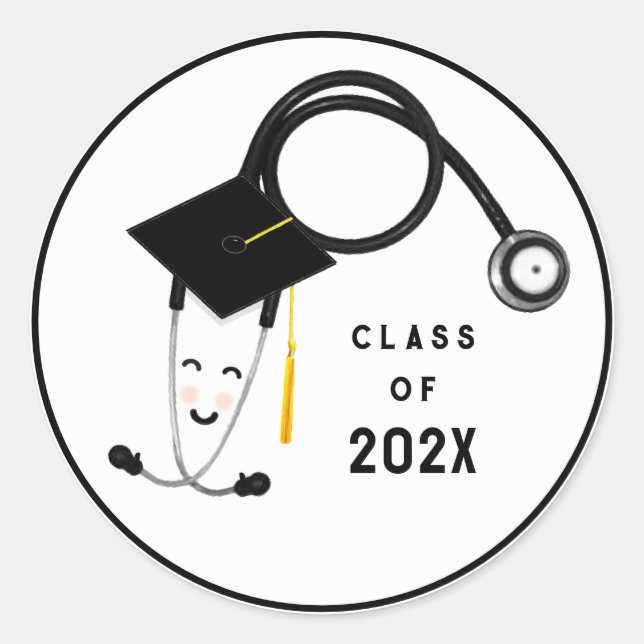 Nurse Nursing School Graduation Classic Round Sticker (Front)