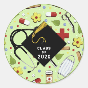 Nurse Nursing School Graduation Classic Round Sticker