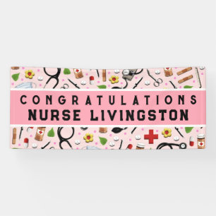 Nurse Nursing School Graduation Congrats Banner