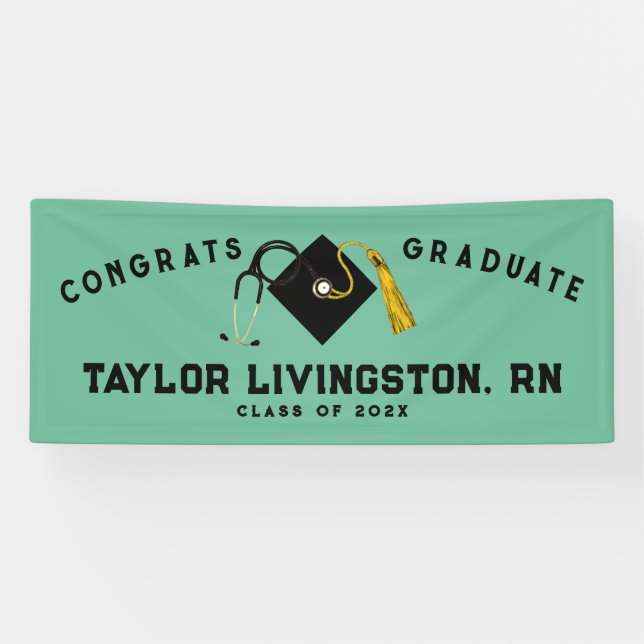 Nurse Nursing School Graduation Congrats Banner (Horizontal)
