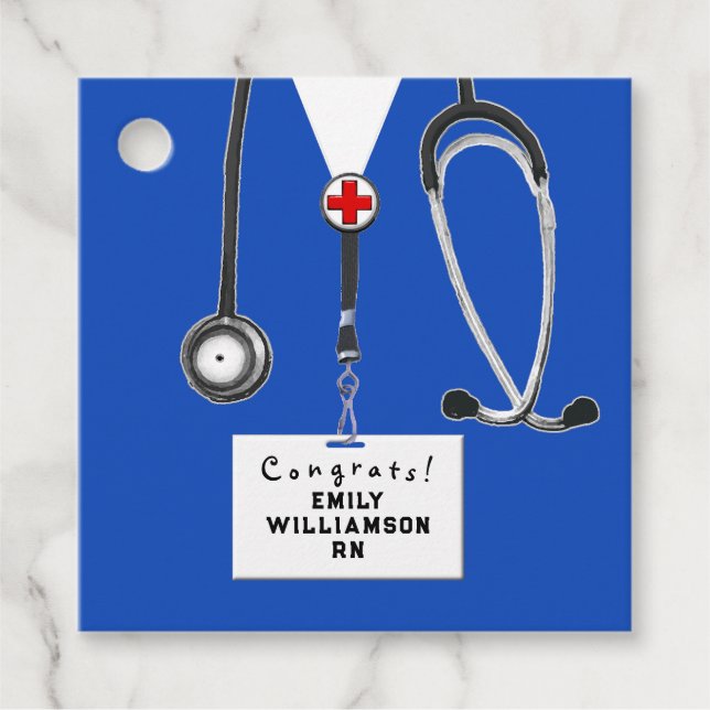 Nurse Nursing School Graduation Favour Tags (Front)