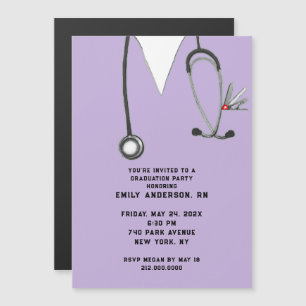 Nurse Nursing School Graduation Magnetic Invitation
