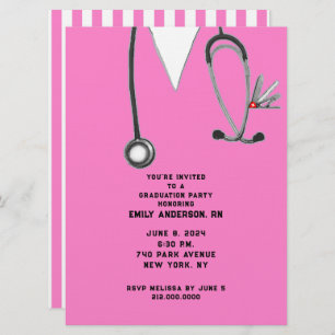 Nurse Nursing School Graduation Party Invitation