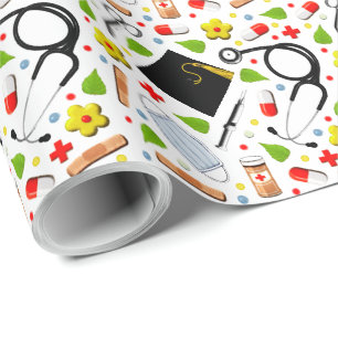 Nurse Nursing School Graduation Wrapping Paper