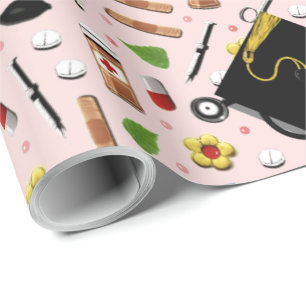 Nurse Nursing School Graduation Wrapping Paper