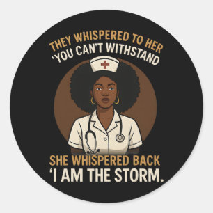 Nurse Nursing Scrub Nurse Juneteenth Black History Classic Round Sticker