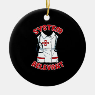 Nurse nursing system relevant christmas ceramic ornament