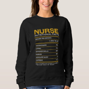 Nurse Nutrition Facts Nursing Rn Humour Profession Sweatshirt