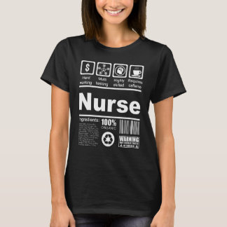 Nurse  Nutritional Facts  For Registered Nurses T-Shirt