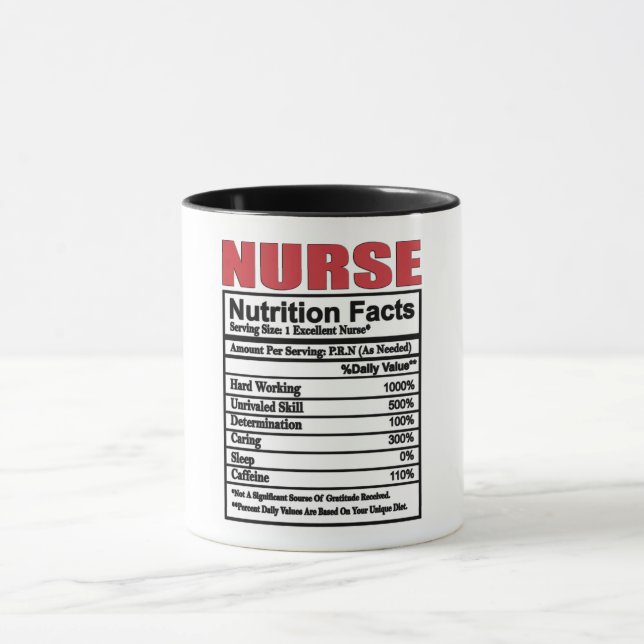 Nurse Nutritional Facts Mug (Center)