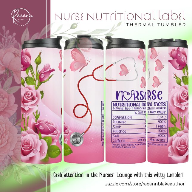 Nurse Nutritional Label Thermal Tumbler (Creator Uploaded)