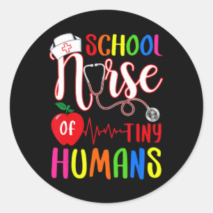 Nurse Of Tiny Humans Nurse Back To School Classic Round Sticker