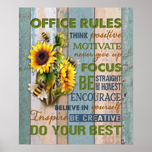 Nurse Office Rules Inspirational & Motivational Poster (Front)