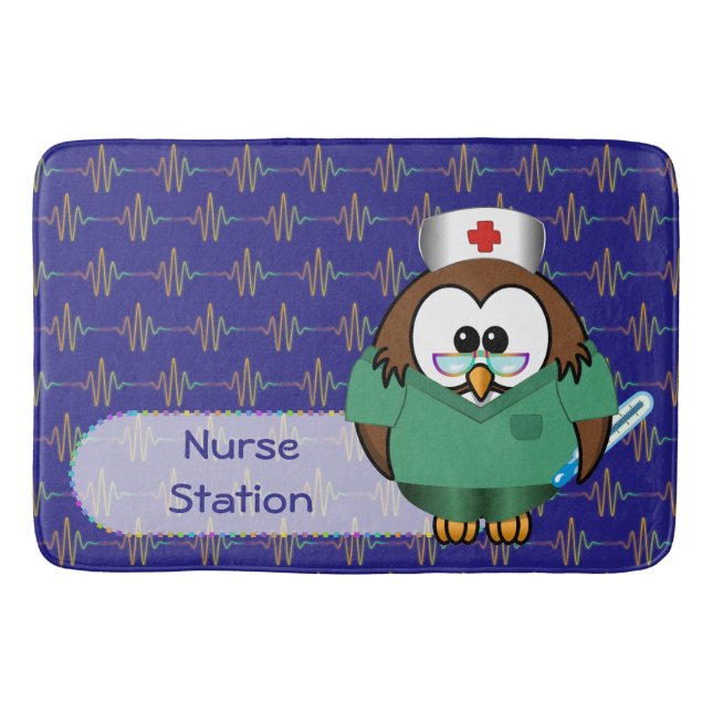 nurse owl bath mat (Front)