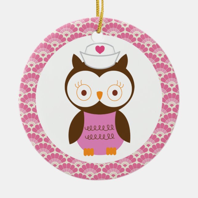 Nurse Owl Gift Ornament (Front)