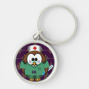 nurse owl key ring