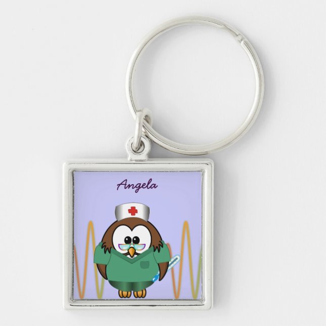 nurse owl key ring (Front)
