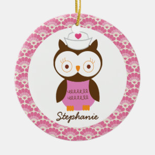 Nurse Owl Personalised Gift Ornament