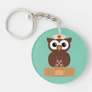 Nurse Owl (w/bandaid) Key Ring