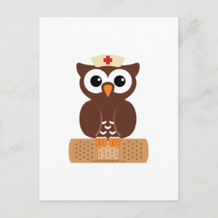 Nurse Owl (w/bandaid) Postcard