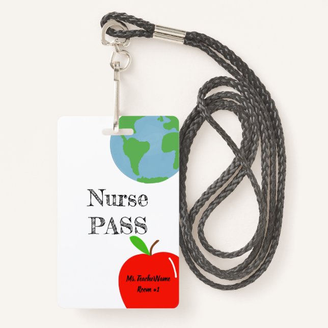 Nurse Pass Personalised ID Badge (Front with Lanyard)