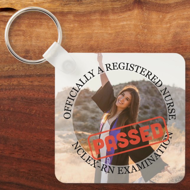 nurse passed nclex rn exam custom key ring (Front)