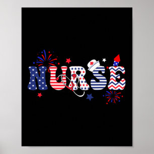 Nurse Patriotic 4th Of July  Poster