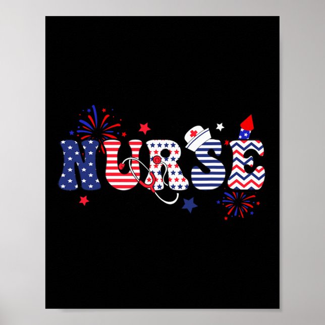 Nurse Patriotic 4th Of July  Poster (Front)