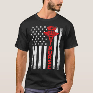Nurse Patriotic American USA Flag Registered Nurse T-Shirt