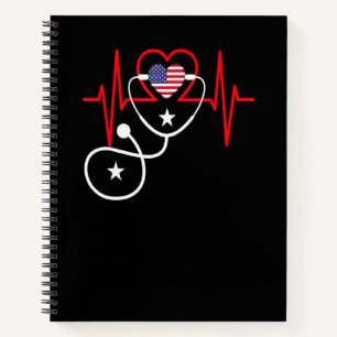 Nurse Patriotic  For The 4th Of July For Men Women Notebook
