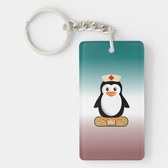Nurse Penguin (w/Bandaid) Key Ring (Front)