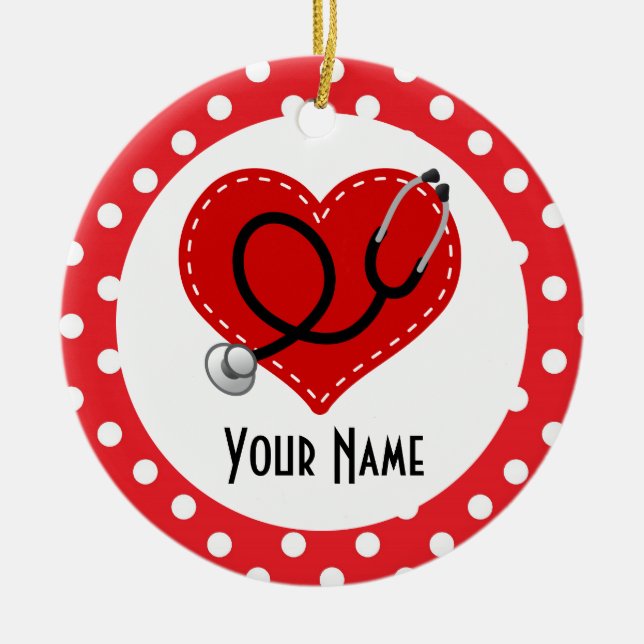 Nurse Personalised Christmas Gift Ornament (Front)