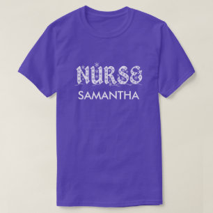 Nurse Personalised Decorative Lettering T-Shirt