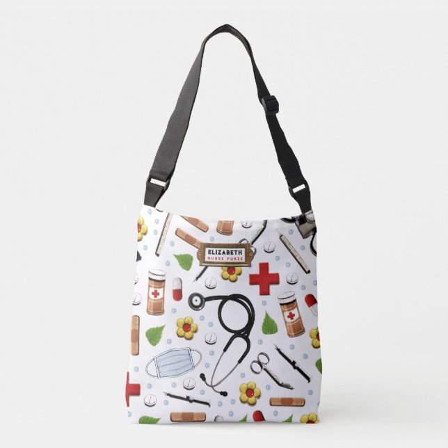 Nurse Personalised Gift Idea Crossbody Bag (Front)