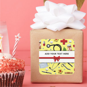 Nurse Personalised Square Sticker