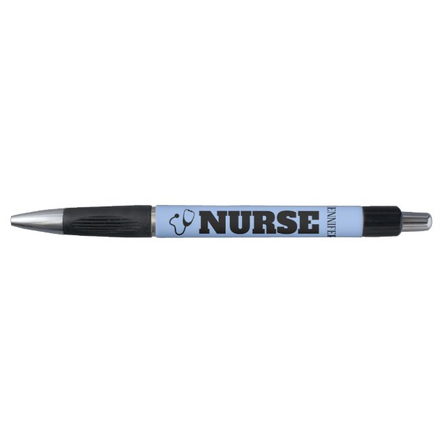 Nurse Personalised Stethoscope Black Ink Pen (Front)
