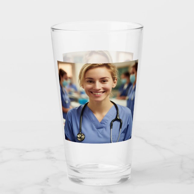 Nurse Photo Customize Personalize Glass (Front)